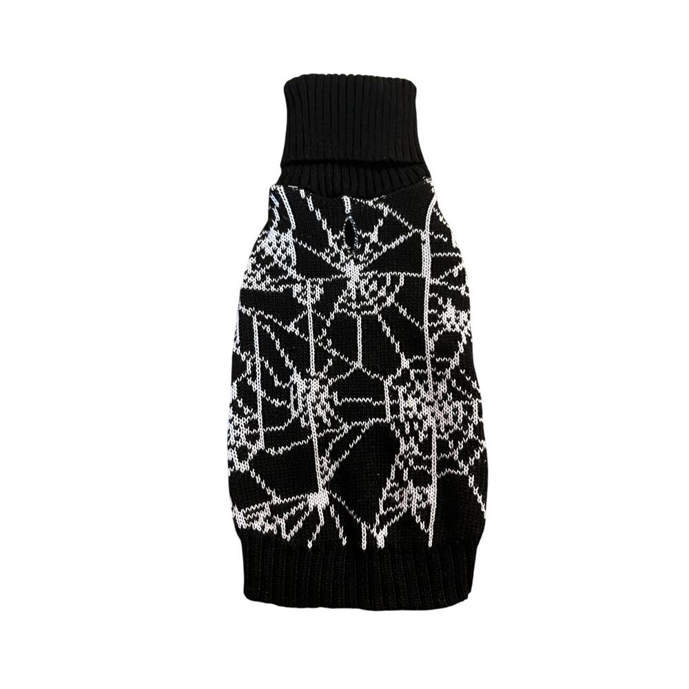 Halloween Small Dog Spider Web Black Sweater Spooky Themed Size Small